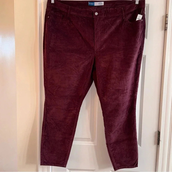 Old Navy Women’s 26w Plus Corduroy Pants High Rise Rockstar Super Skinny Purple - Picture 3 of 8